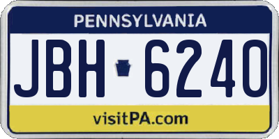 PA license plate JBH6240