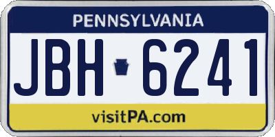 PA license plate JBH6241