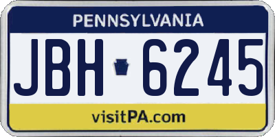 PA license plate JBH6245