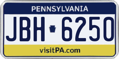 PA license plate JBH6250