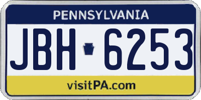 PA license plate JBH6253