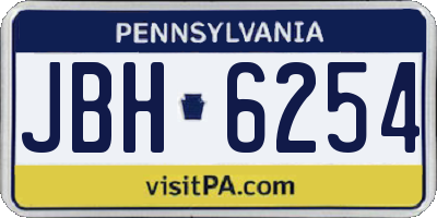 PA license plate JBH6254