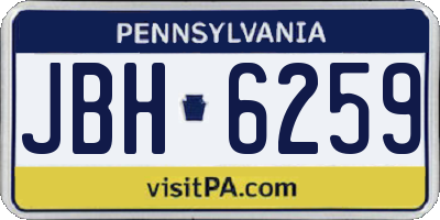 PA license plate JBH6259