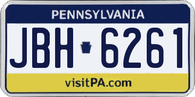 PA license plate JBH6261