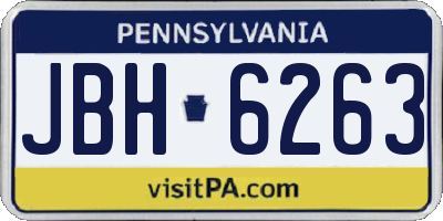 PA license plate JBH6263