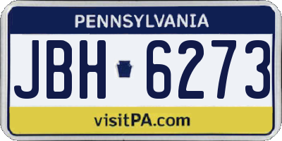 PA license plate JBH6273