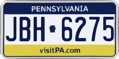 PA license plate JBH6275