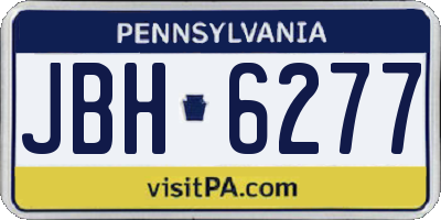 PA license plate JBH6277