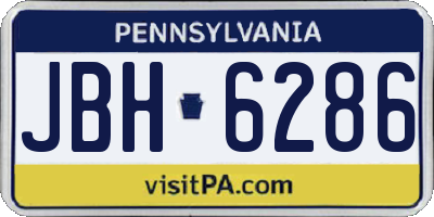 PA license plate JBH6286