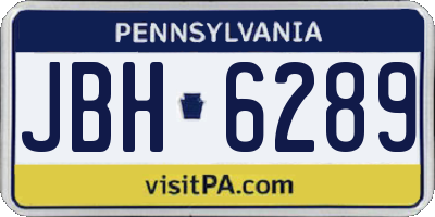 PA license plate JBH6289