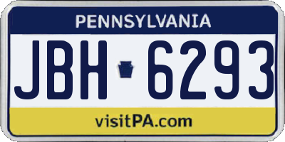 PA license plate JBH6293