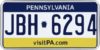 PA license plate JBH6294