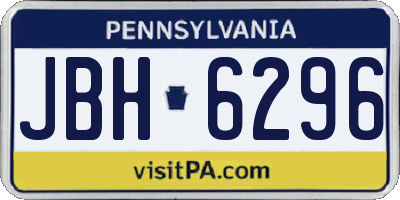 PA license plate JBH6296