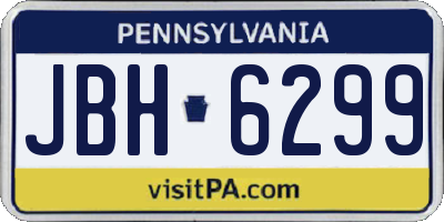 PA license plate JBH6299