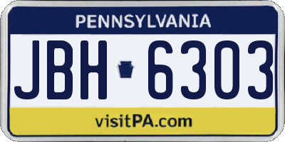 PA license plate JBH6303