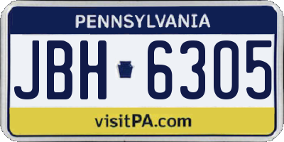 PA license plate JBH6305