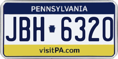 PA license plate JBH6320