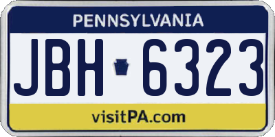PA license plate JBH6323