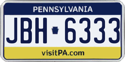 PA license plate JBH6333