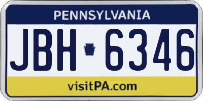 PA license plate JBH6346