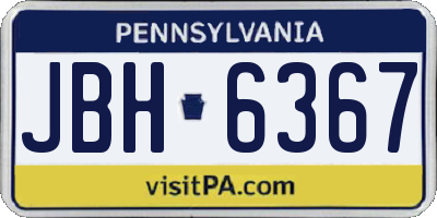PA license plate JBH6367