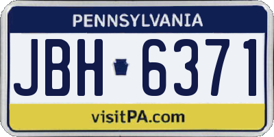 PA license plate JBH6371