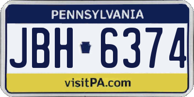 PA license plate JBH6374