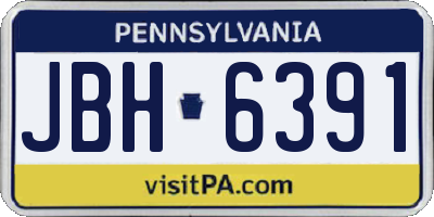 PA license plate JBH6391