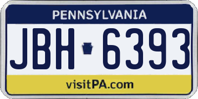 PA license plate JBH6393