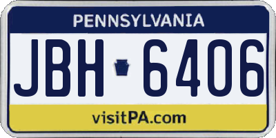 PA license plate JBH6406