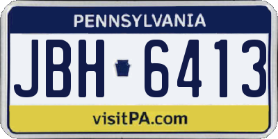 PA license plate JBH6413