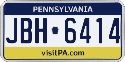 PA license plate JBH6414