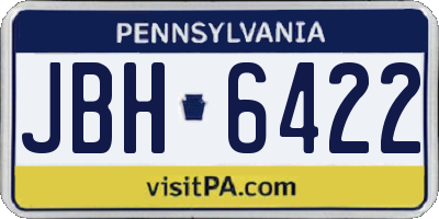 PA license plate JBH6422