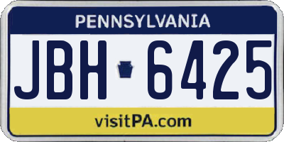 PA license plate JBH6425