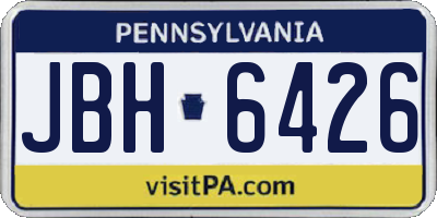 PA license plate JBH6426