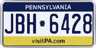 PA license plate JBH6428