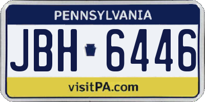 PA license plate JBH6446