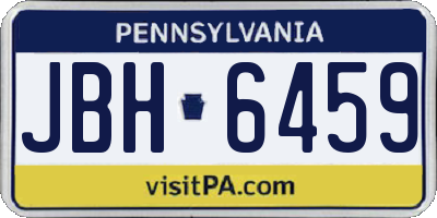 PA license plate JBH6459
