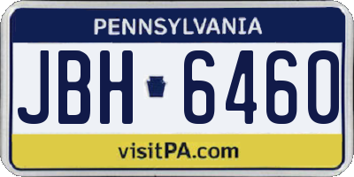 PA license plate JBH6460