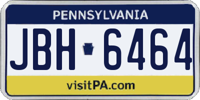 PA license plate JBH6464