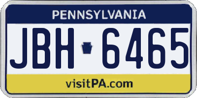 PA license plate JBH6465