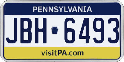 PA license plate JBH6493