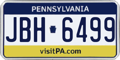 PA license plate JBH6499