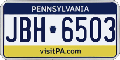 PA license plate JBH6503
