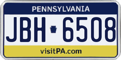 PA license plate JBH6508