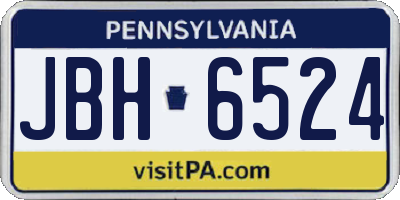 PA license plate JBH6524