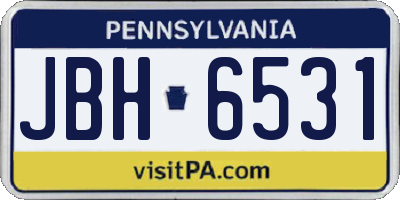 PA license plate JBH6531