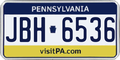 PA license plate JBH6536