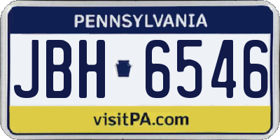 PA license plate JBH6546