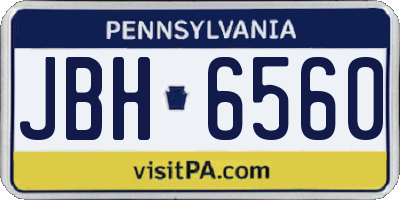 PA license plate JBH6560